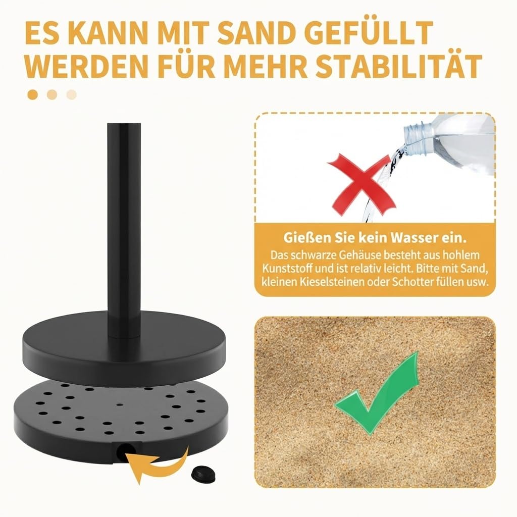 Absperrpfosten Aus Edelstahl Mit Seil – Abgrenzungsständer Kugelkopf Personenleitsystem Für Events, Garten & Rasen – Dekorative Absperrung, Schwarz, 12 PCS