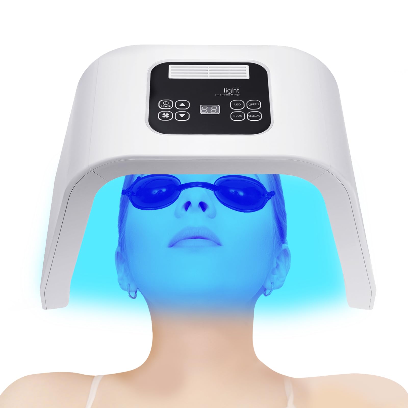 7 Color Facial Lamp 100-240V Face Mask Light Therapy Table Standing LED Light Therapy Equipment with Eye Shield