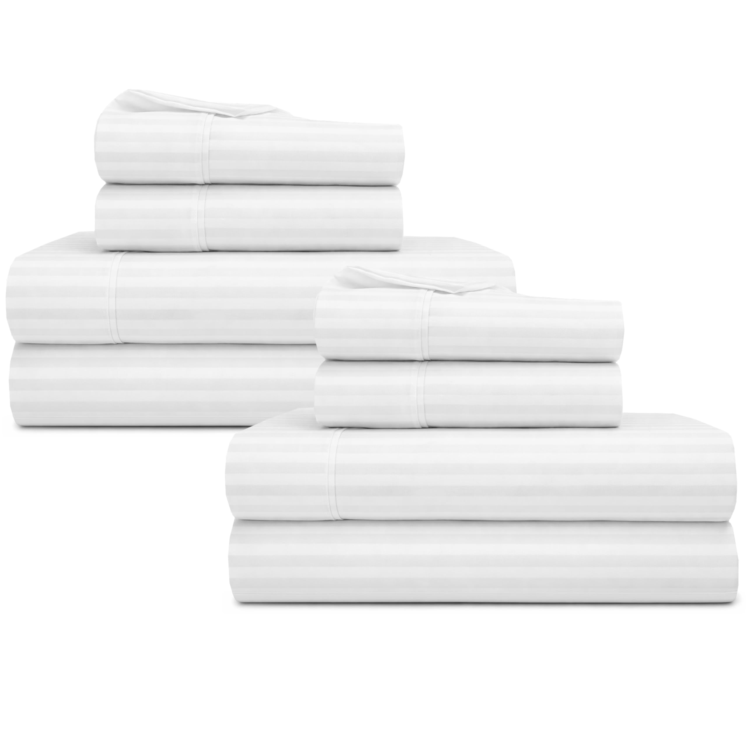 California Design Den White Sateen Sheets - Queen -24 California Design Den White Sateen Sheets - Queen -24