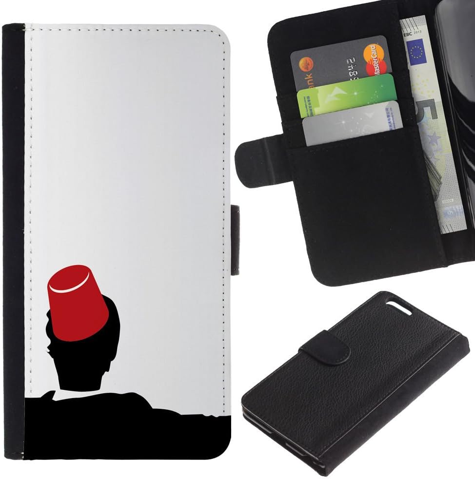 MobileX / Apple Iphone 6 PLUS 5.5 / Morocco Fez Marrakech Hat Tarboosh / Slim PU Leather Wallet Credit Card Case Cover Shell Armor