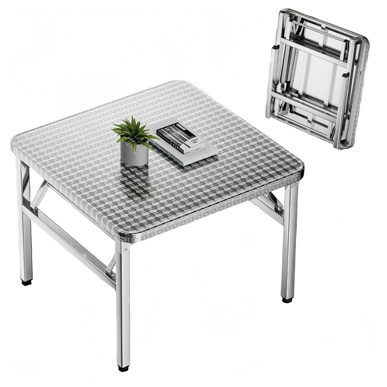 Mesa De Trabajo Plegable Mesa De Acero Inoxidable Hosteleria Banco De Trabajo Muebles De Cocina para Exteriores Mesa PortáTil para Exteriores 60x60x53cm