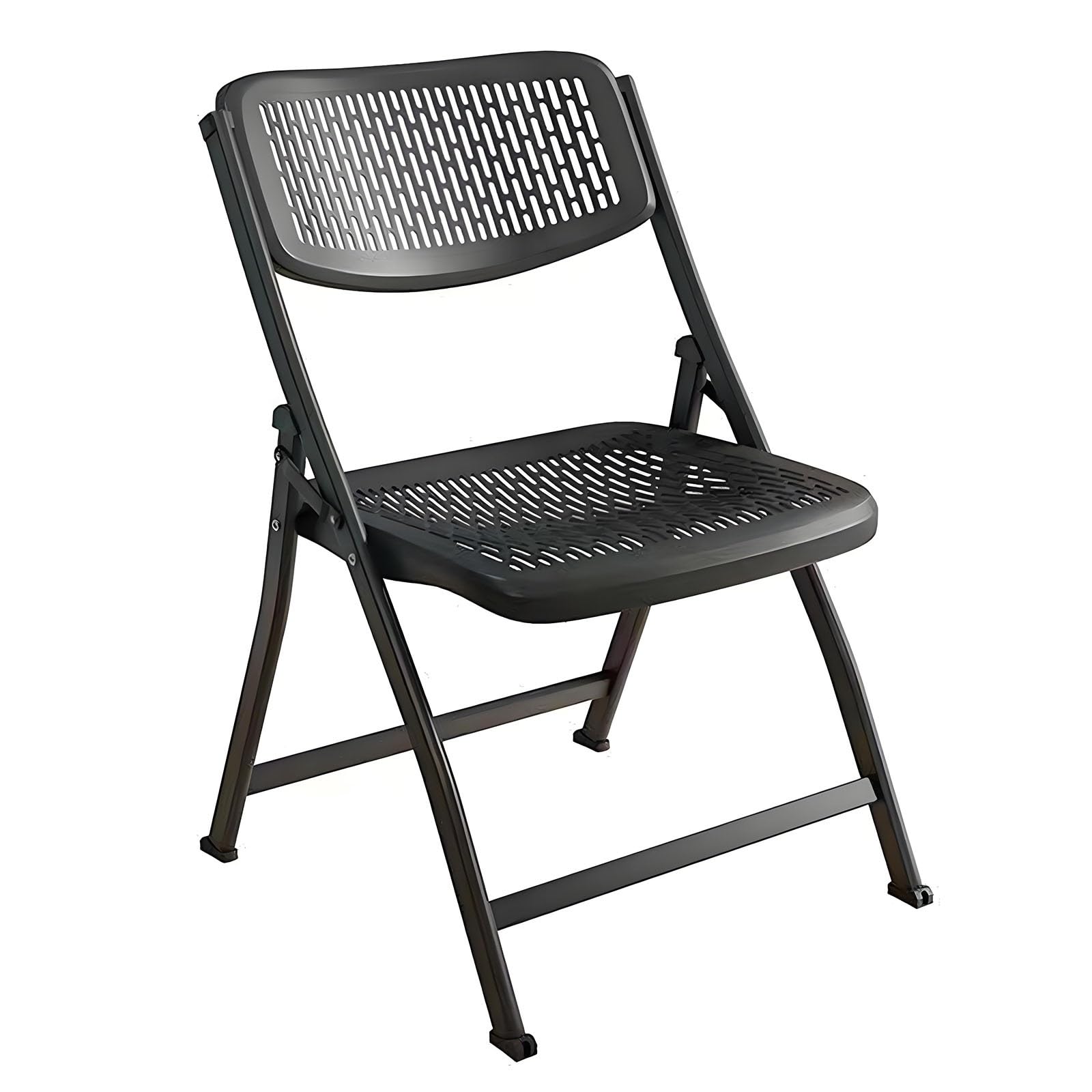 Sedia Pieghevole Portatile Con Struttura In Metallo, Resistente E Adatta Per Pranzi E Feste.(Black)