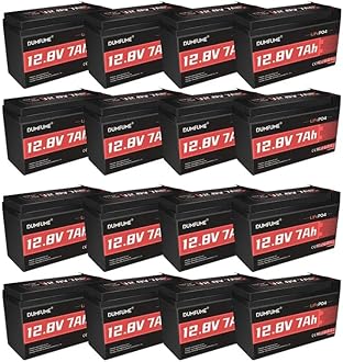 12V 6-7Ah Lithium LiFePO4 Battery, 2000+ Deep Cycles 89.6W Rechargeable Battery (16 Packs) Built-in 6A~7A BMS for Small UPS,Fish Finder,Lighting Solar,Power Camping