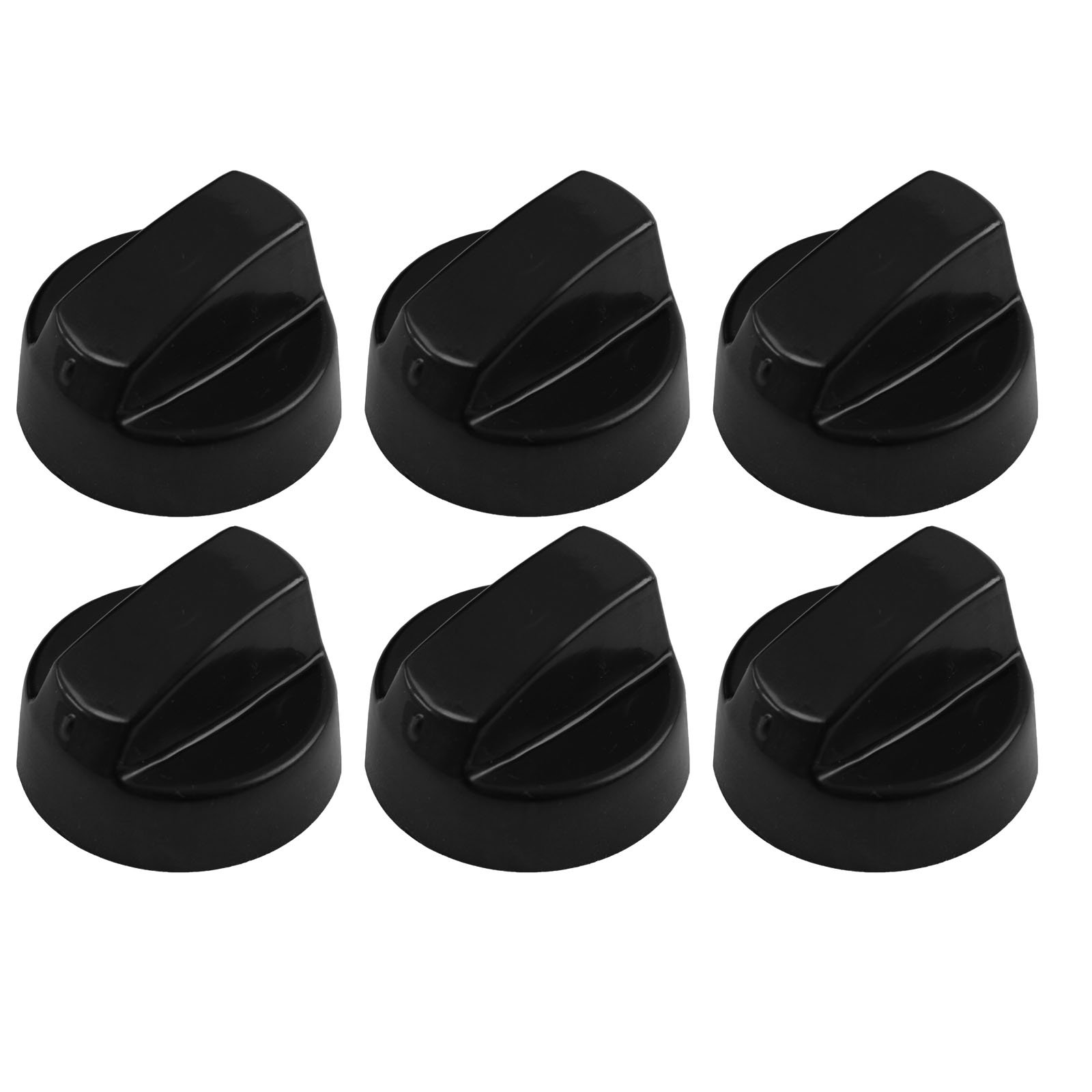 Spares2go Black Control Knobs/Dials For Belling Oven Cooker & Hob (Pack Of 6 + Adaptors, )