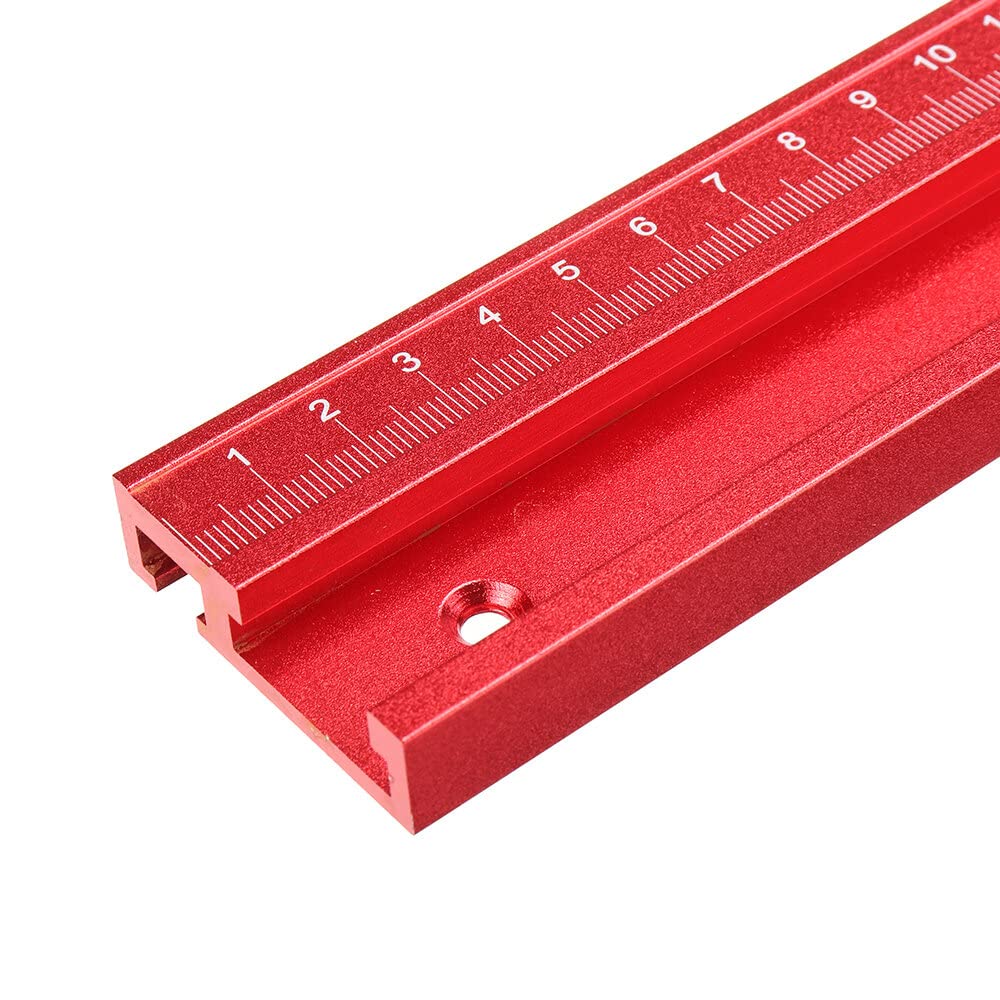 VIDOO Czerwona Szyna T-Track Typ 45 Stop Aluminium Skala Stolarska T-Slot dla Piły Stołowej i Routera-1220mm