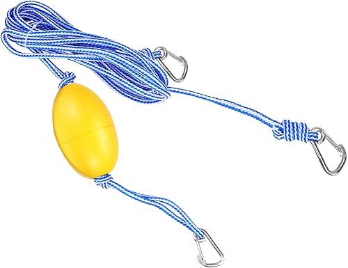 Miniatura 10 de Cuerda de flotador doble resistente (6 pies y 12 pies) para arnés de calcetín de deriva, línea de remolque de kayak, cuerda de remolque de barco con