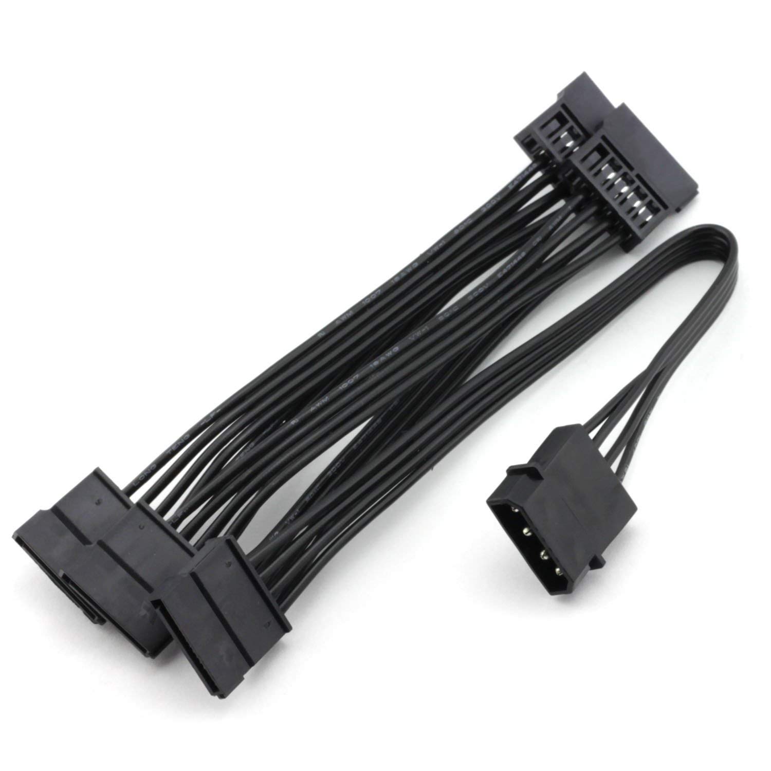 YACSEJAO Cavo di alimentazione IDE a SATA LP4 4 pin 1 a 15 pin SATA splitter adattatore di alimentazione cavo convertitore per PC Server Hard Drive (1 a 5