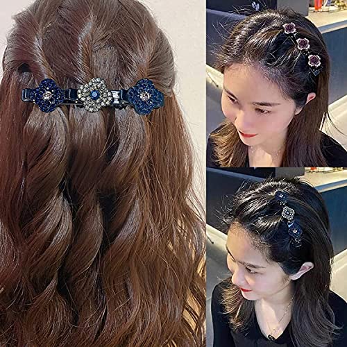 12Pcs Shiny Crystal Stone Braided Hair Clips, Rhinestone Braided Hair Clips, Hair Clips, Women's Hair Clips, Girls Hair Clips, Rhinestone Crystal Hair Clips #TOP2