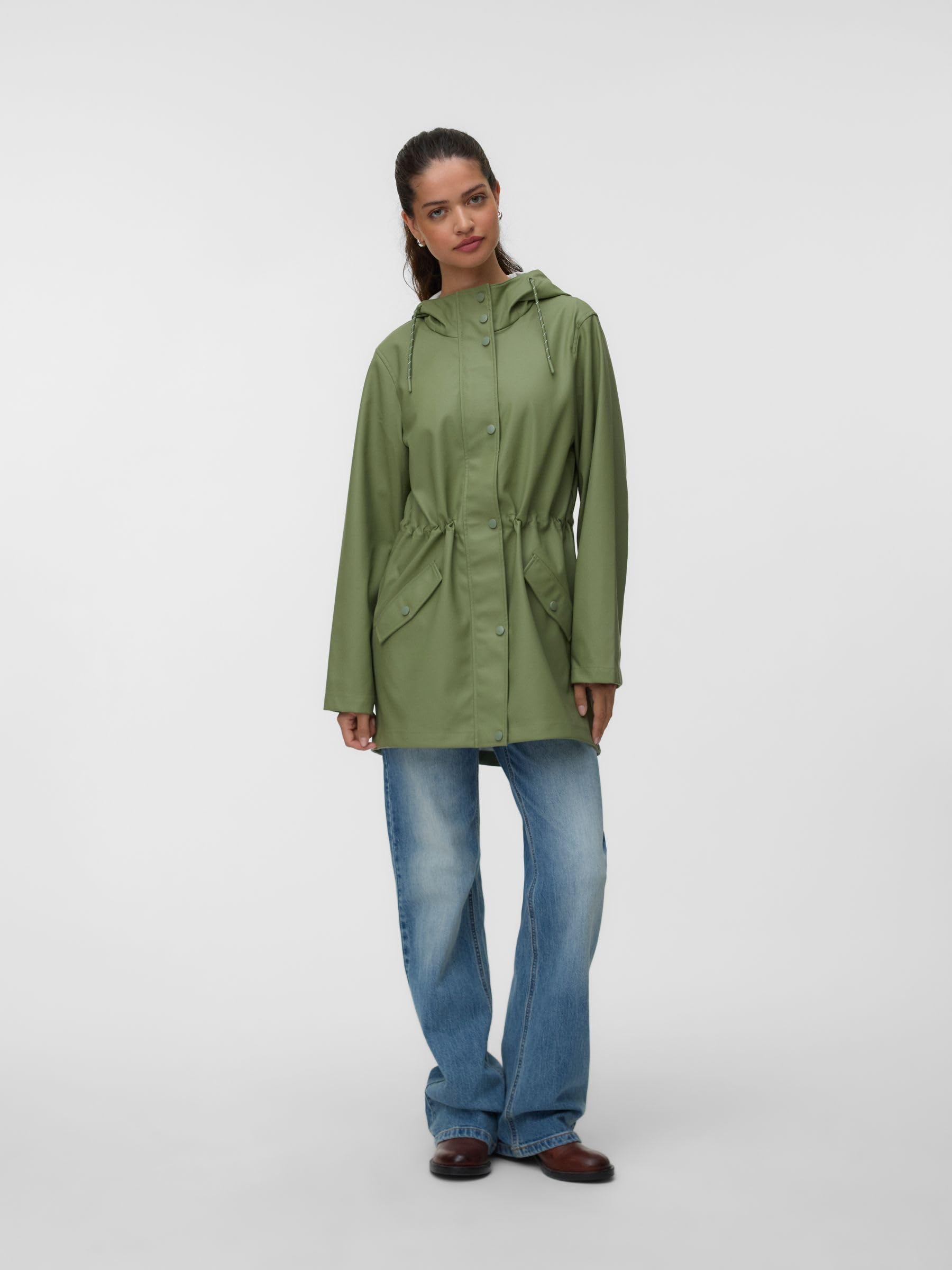 Vero Moda Damen Regenjacke VMMalou Regen-Mantel mit Kapuze