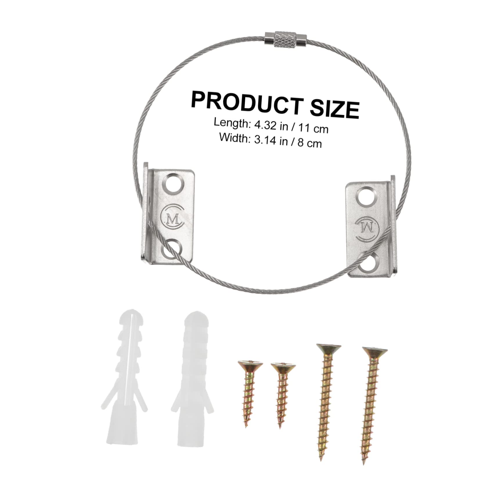 HEMOTON Anti-falling Device Hardware Child Proofing Furniture Anchor Metal Wall Anchor 6 Sets Pack