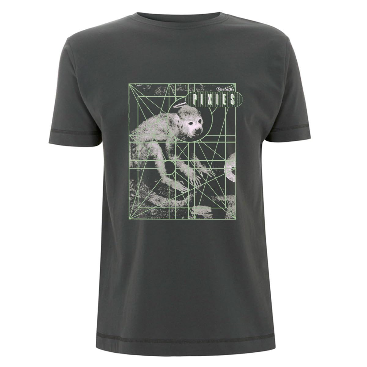 Pixies Monkey Grid Charcoal Official Tee T-Shirt Mens Unisex (XX-Large)