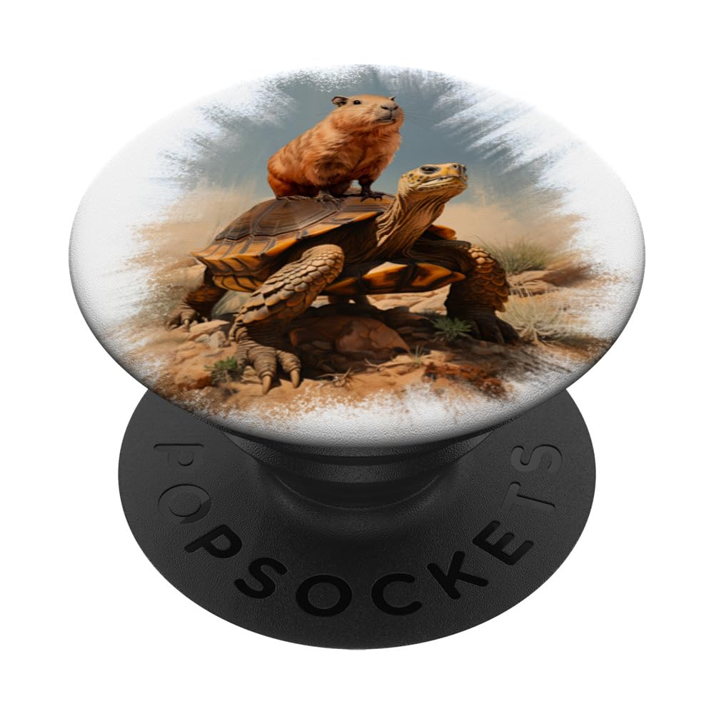 Capybara and Turtle PopSockets Adhesive PopGrip