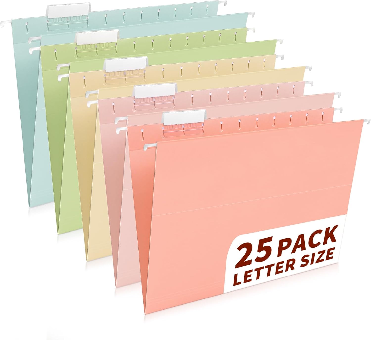 Amazon.com: 25-Pack Pastel Hanging File Folders, Letter Size (8.5"x11 ...
