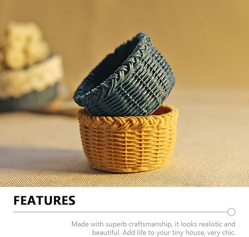 Miniatura 2 de Cesta de soporte para plantas en miniatura: Cabilock 3 piezas de casa de muñecas en miniatura, cesta tejida en miniatura, pequeña artesanía para