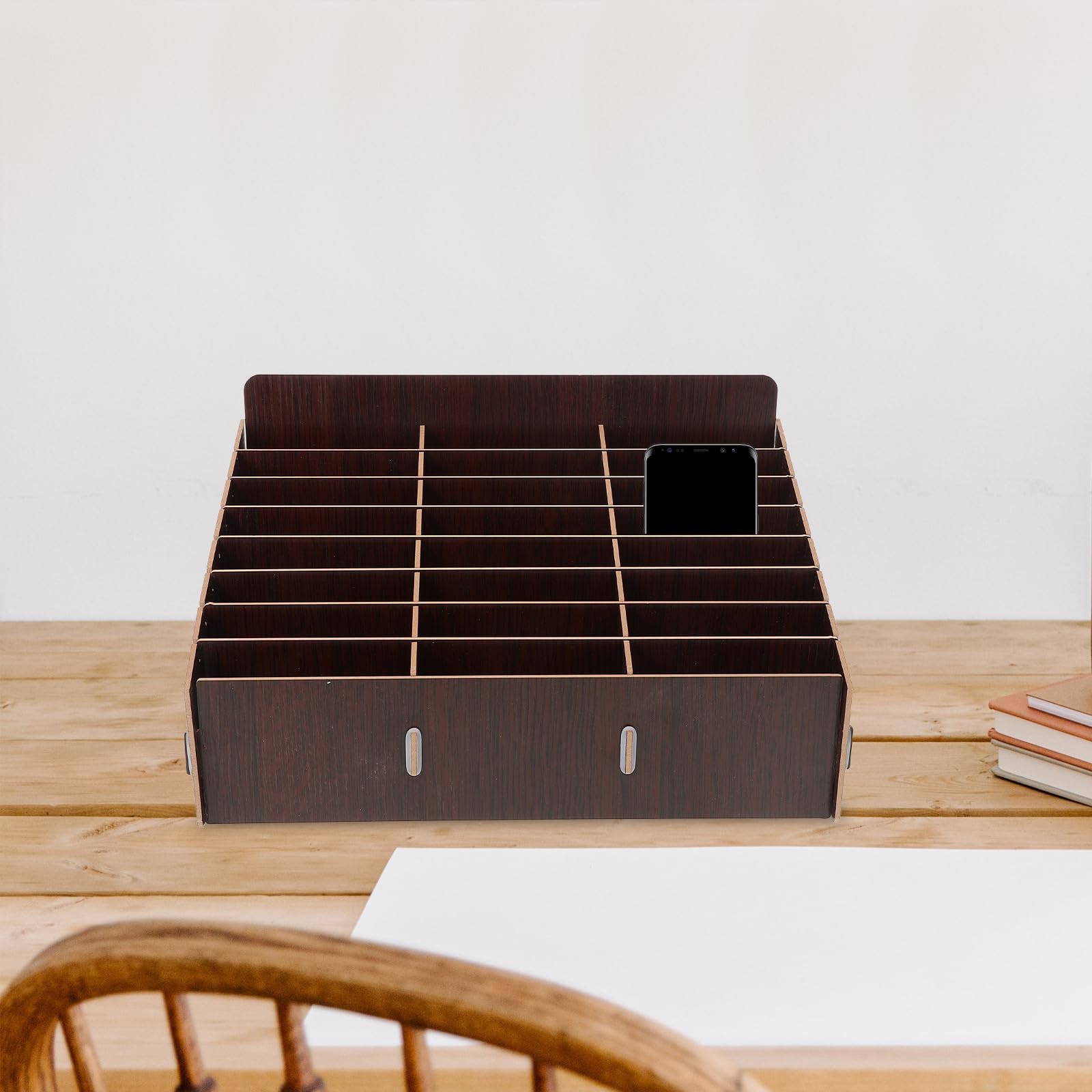Abaodam Scatola in Legno per Organizzatore da Scrivania Scomparti Multipli per Cellulare e Piccoli Oggetti, per L'archiviazione in Camera e Spazio Lavoro