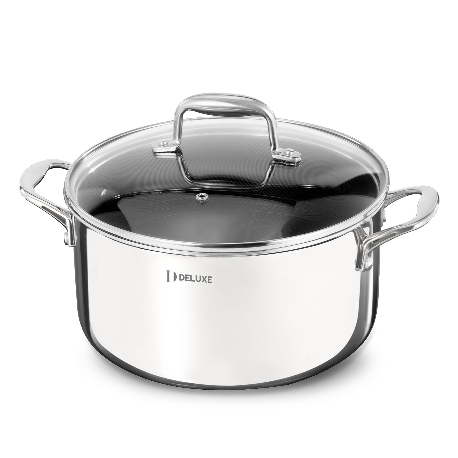 Deluxe 5.4 Qt Hybrid Ceramic Nonstick Dutch Oven in Silver