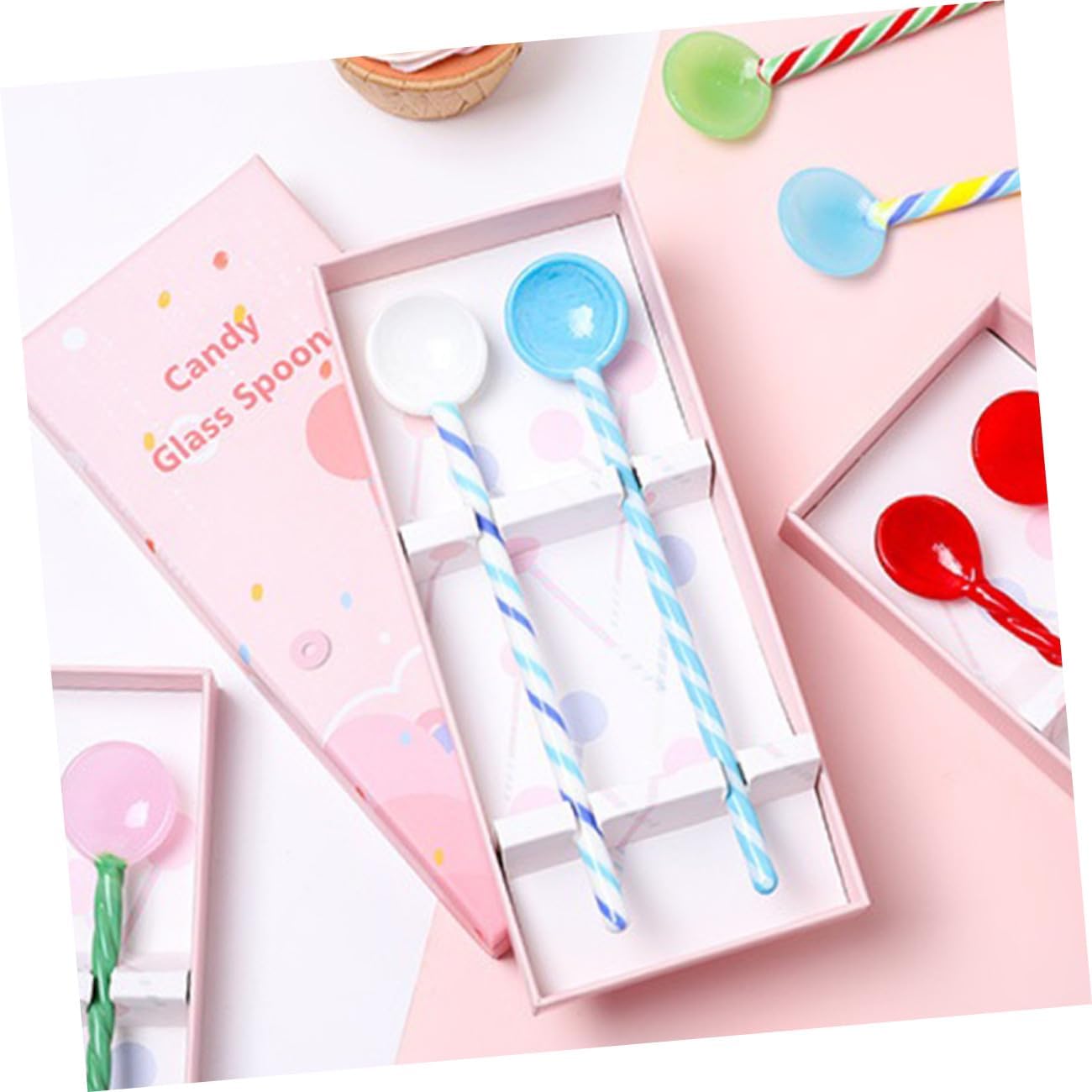 BESPORTBLE 2 Pcs Glass Stirring Spoons Long Handle Mixing Rods for Coffee Juice Beverages Ergonomic Polished Design Safe Touch Multipurpose