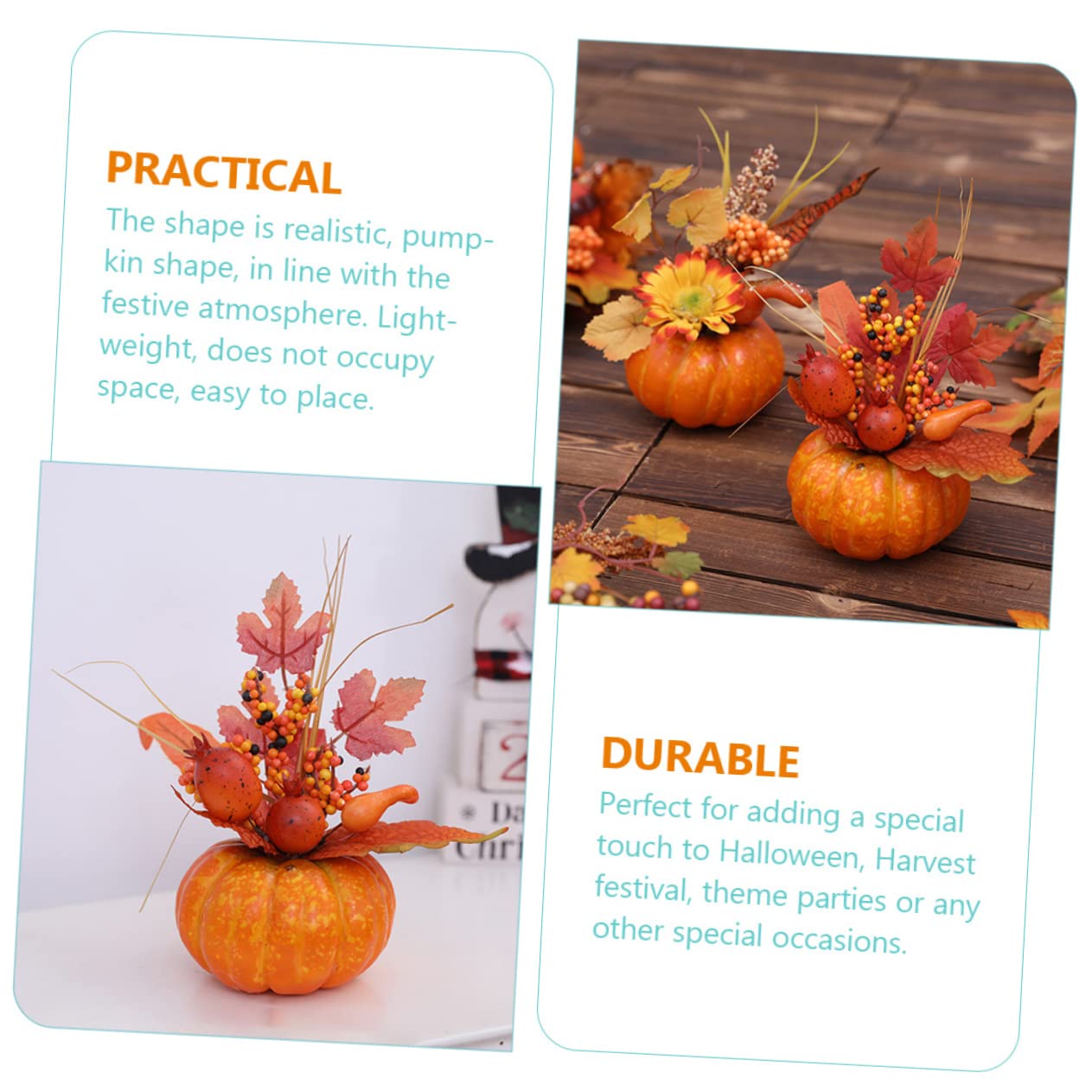 GALPADA 5stücke Künstlicher Kürbis Dekoration Für Erntedankfest Und Halloween Design Leicht Und Platzsparend Für Innenräume Und Fotografie-Requisiten
