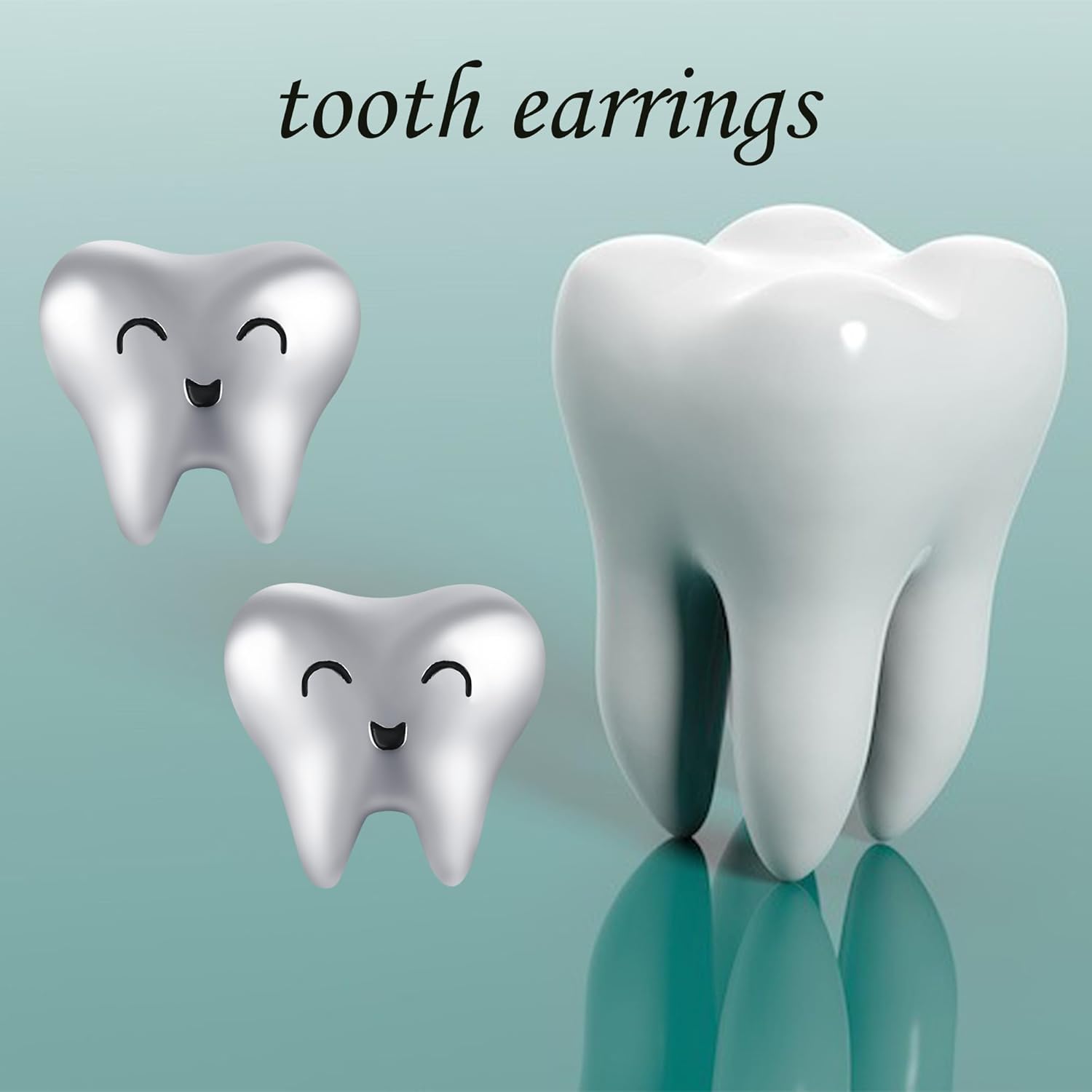 YAFEINI Tooth Earrings Dental Gifts Sterling Silver Tooth Stud Earrings Tooth Jewelry for Women