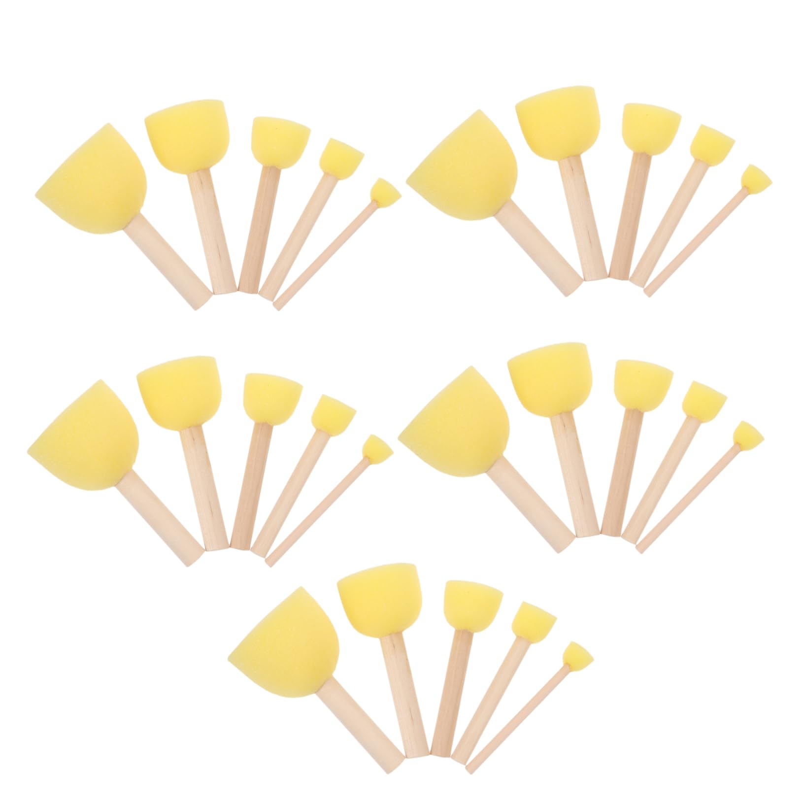HOMSFOU 25Pcs Sponge Stampers Painting Sponge Brushes for and Drawing for Watercolor and Art for Imaginative Play and Creative Learning