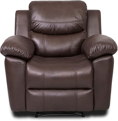 Miniatura 10 de JUNTOSO Juego de sofá reclinable de 3 piezas sillón reclinable de cuero adherido sofá reclinable para sala de estar color chocolate
