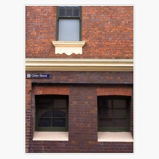 Globe Street Brick Building Sydney Sticker Decal Laptop Car Window Vinyl 5"