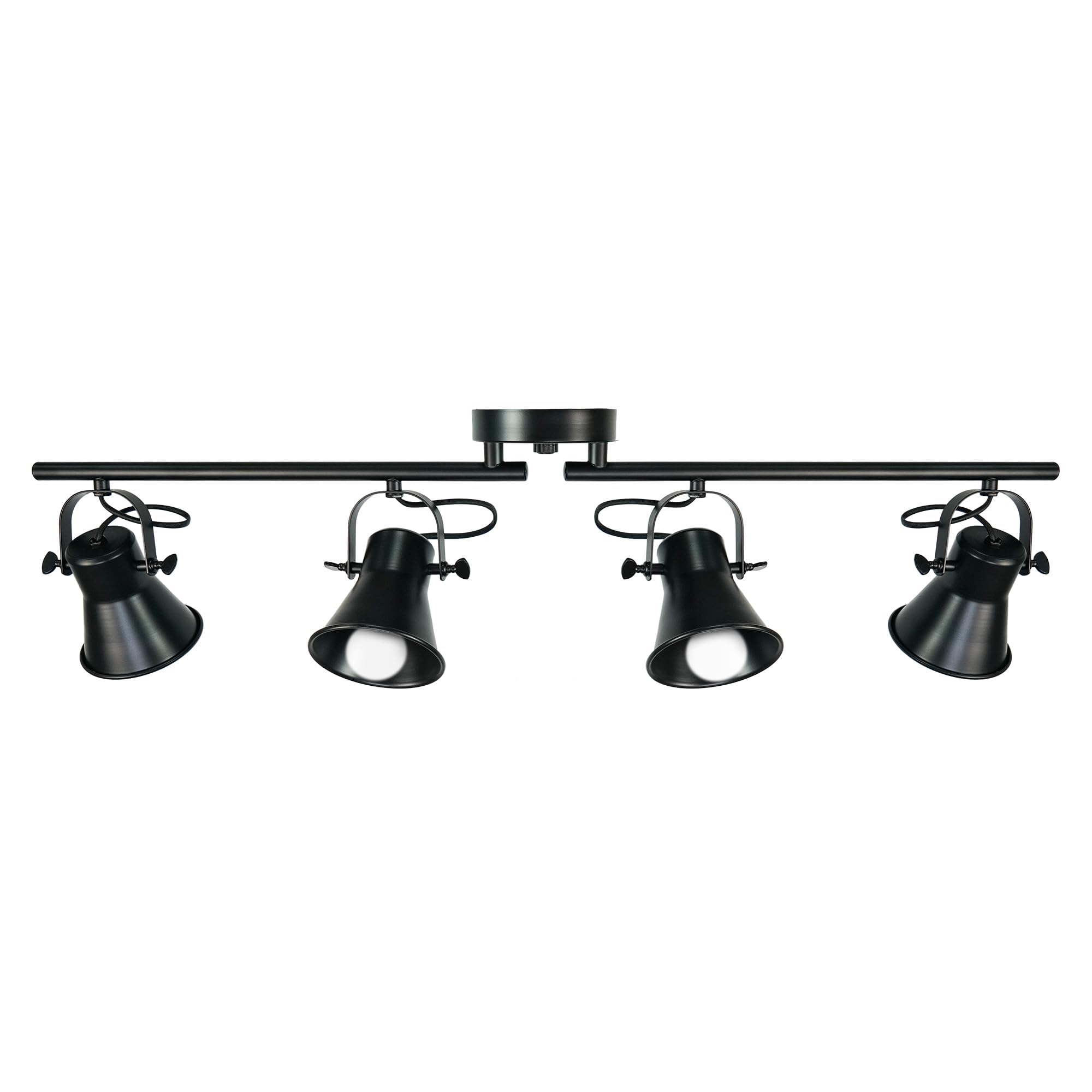 Track Lighting,37inch Track Lighting Fixtures Ceiling 4 Light Large Rustic Farmhouse Track Lights for Kitchen Bar Closet Living Room Industrial SpotLight Fixture Black Directional Rotatable Light Head