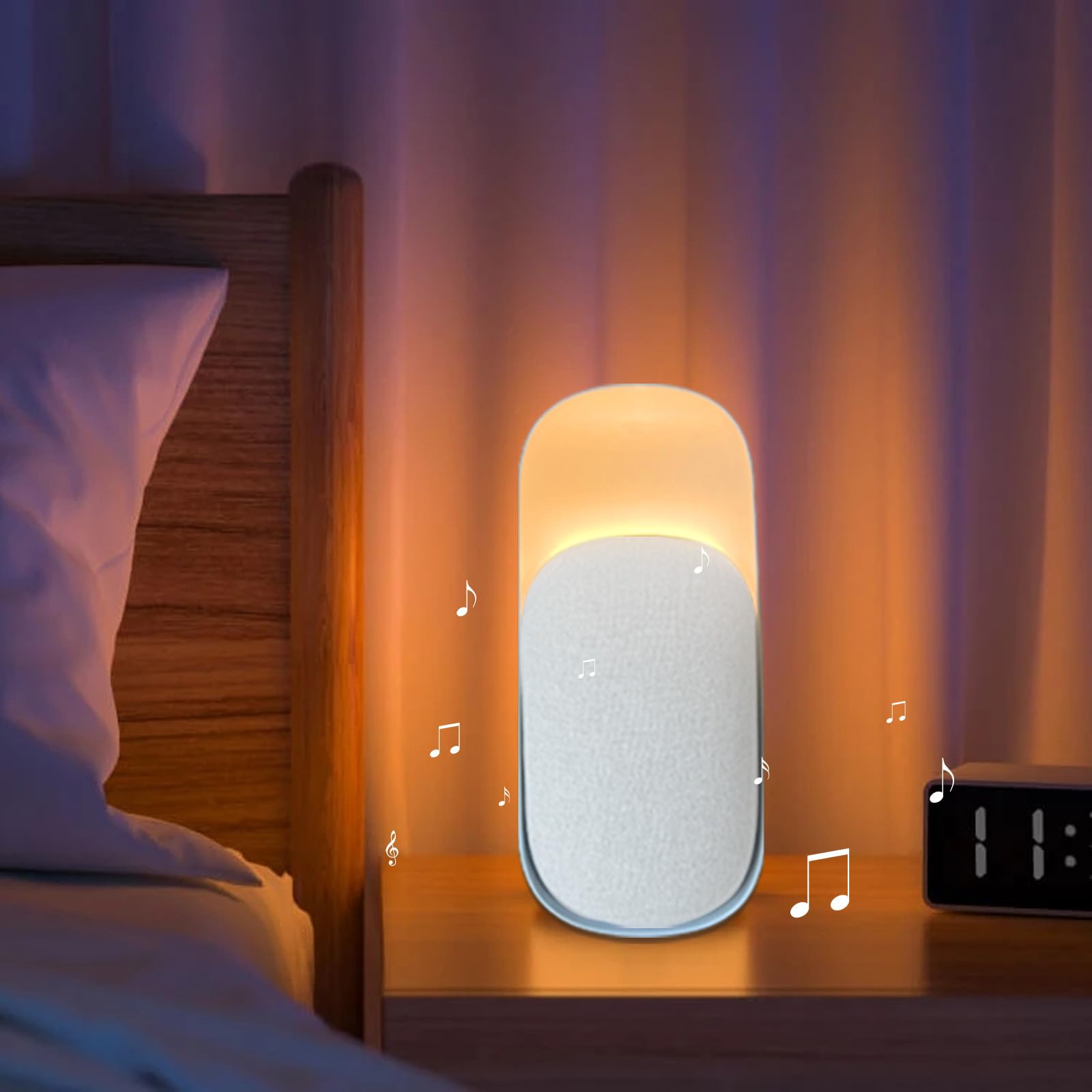 Gemmac 3 in 1 Bluetooth Speaker + Night Light + White Noise Sound Machine - Image 2