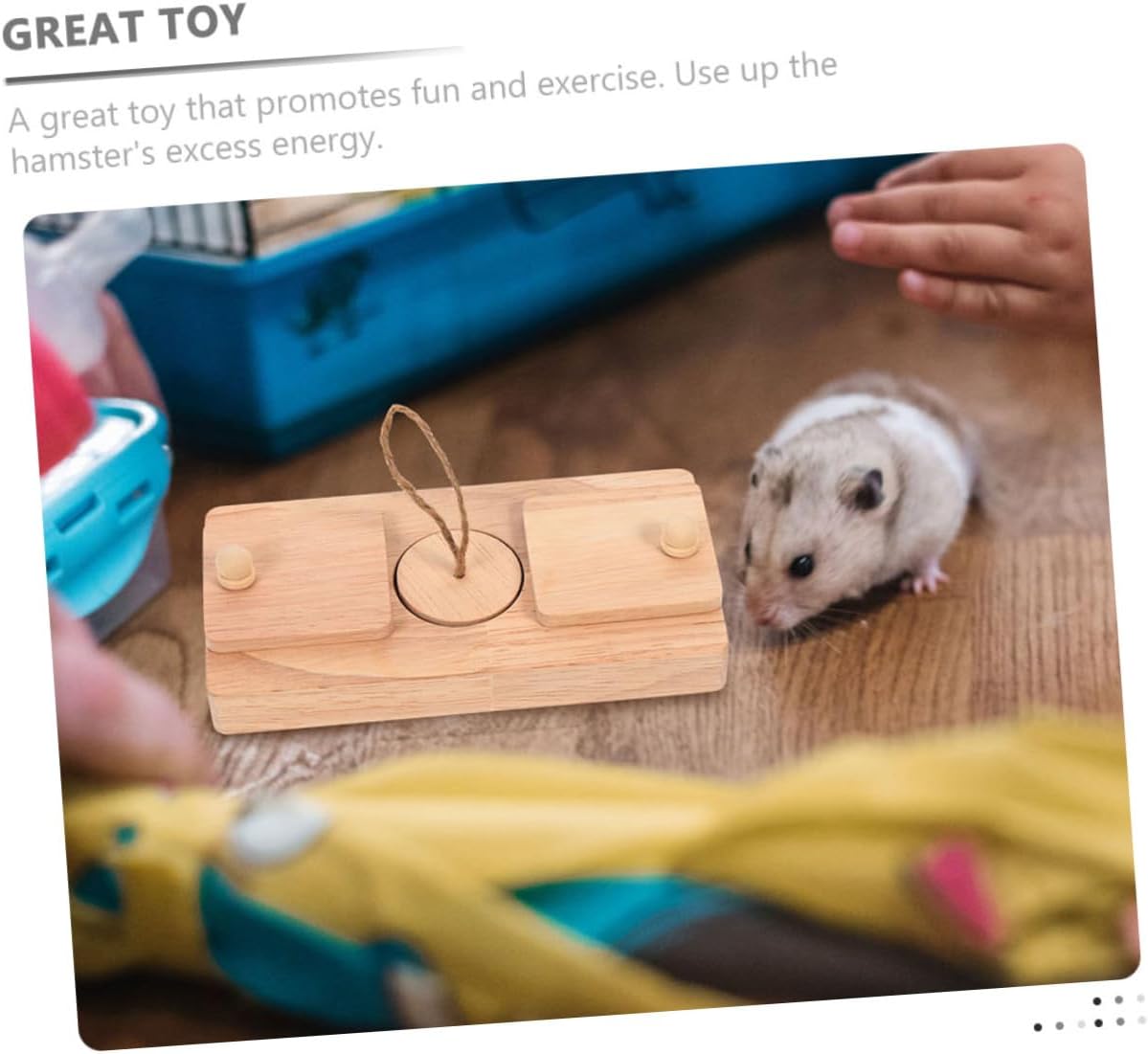 2pcs Safe Wooden Hamster Toys Treat Foraging Bite-Resistant for Small Pet Play Dental Health