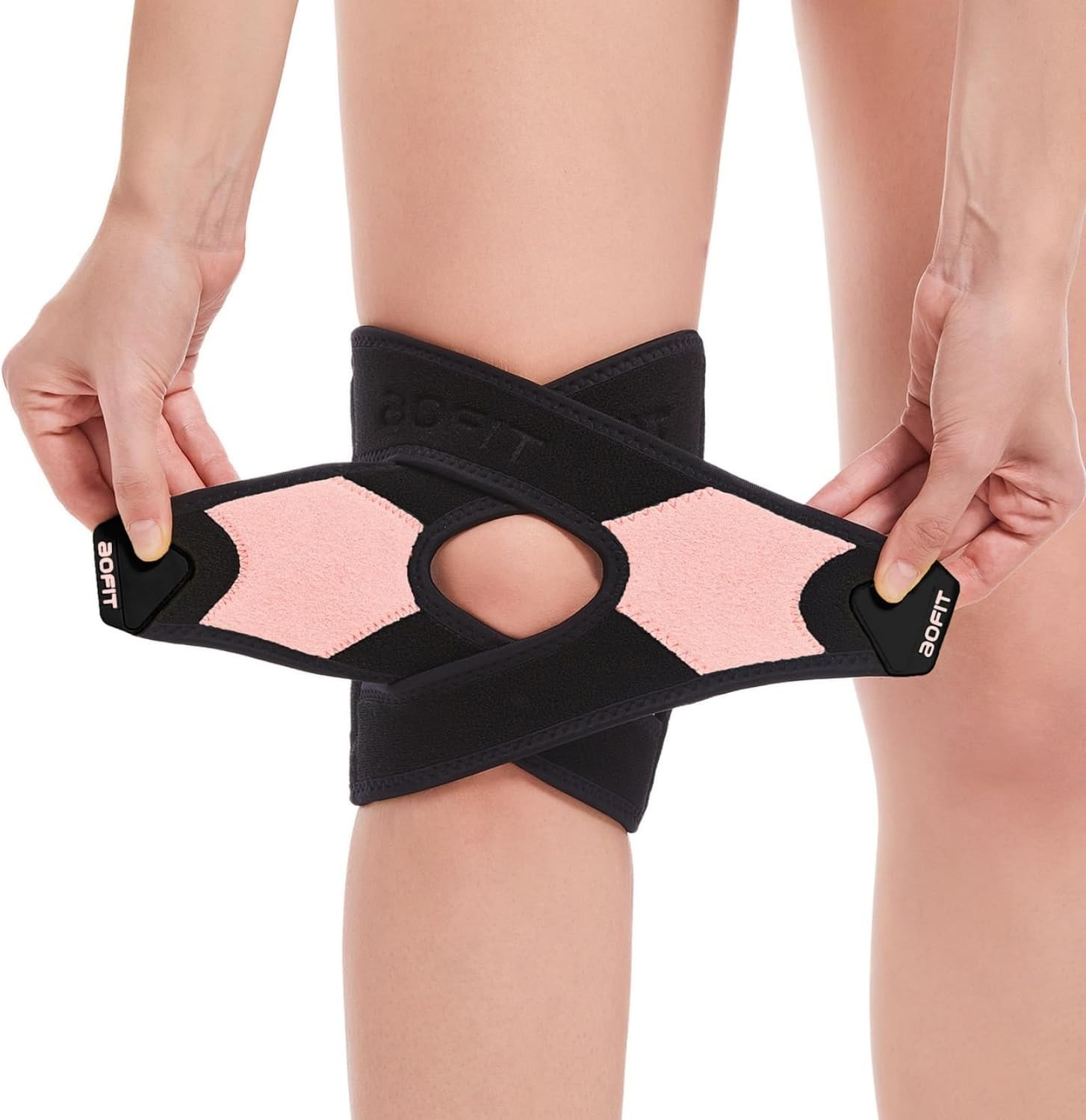 Knee Brace for Men Women Knee Pain Meniscus Tear Arthritis Patella Dislocation Best Osteoarthritis Adjustable Compression with Memory Stabilizers for ACL MCL Breathable for Injury Recovery L