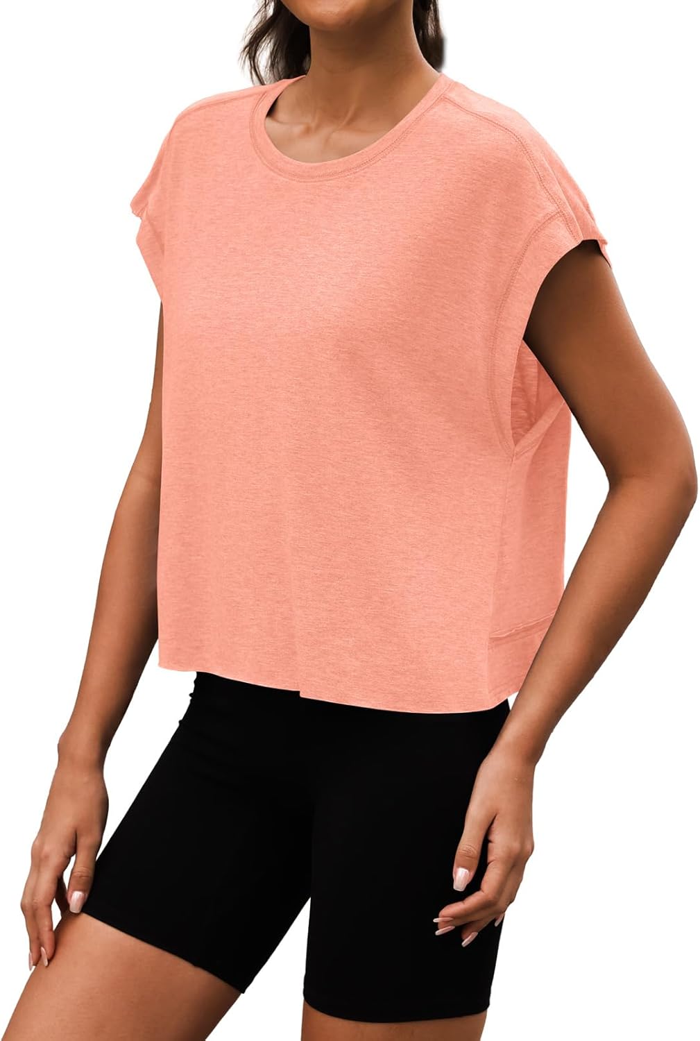 Women Open Back Workout Shirts Short Sleeve Tops Casual Yoga Y2k Athletic Gym Running Crop Tees - Image 2