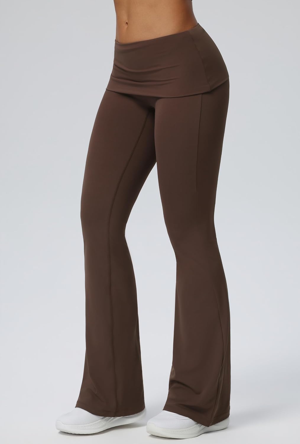 Queerier Flare Leggings for Women Fold Over Lounge Yoga Pants Slim Fit Bell Bottom Athletic Joggers Y2K Foldover Casual Pant
