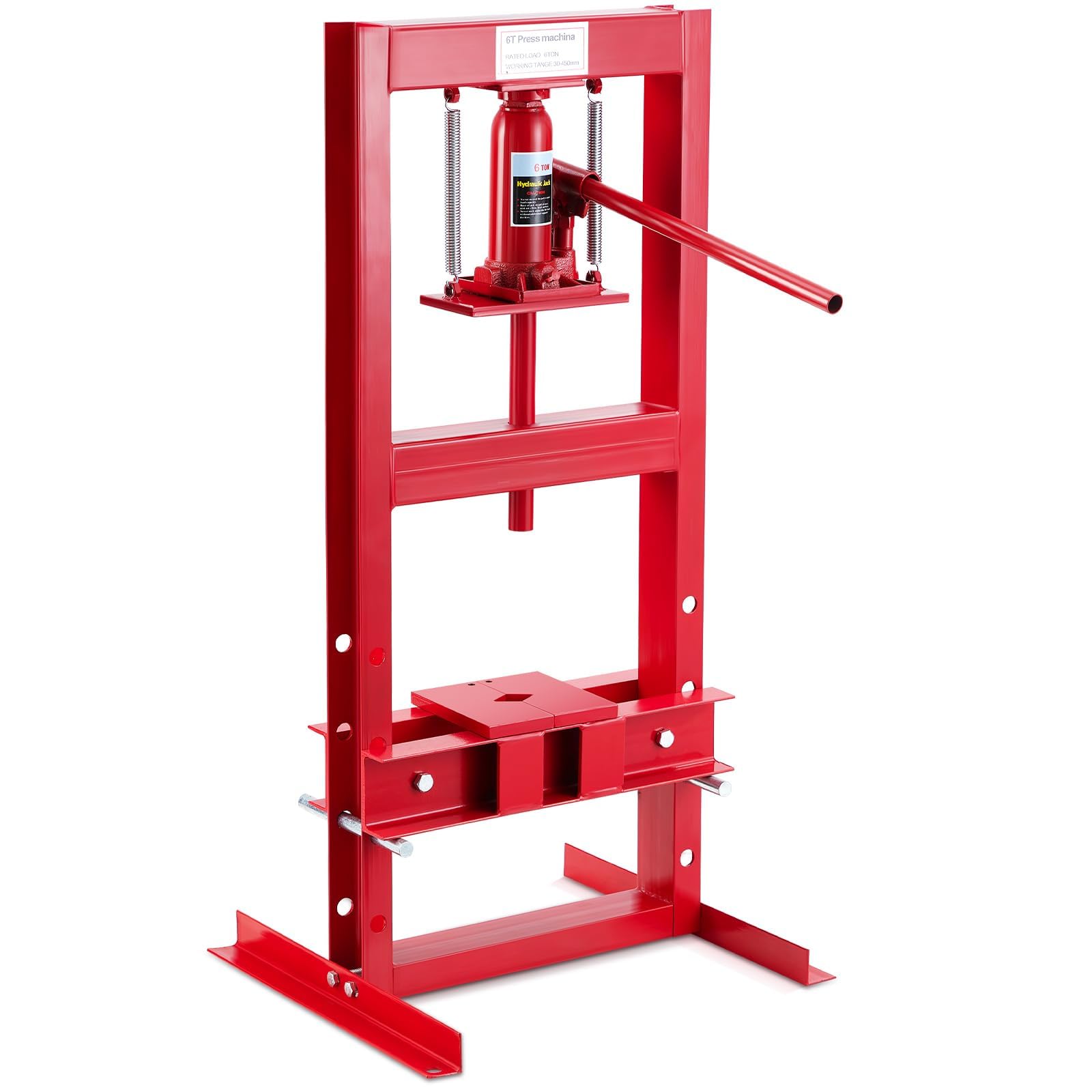 Condition photo showing Good Condition for 6 Ton Hydraulic Shop Press, H-Frame Garage Floor Press with Press Plates, Adjustable Hydraulic Benchtop Press, Heavy-Duty Shop Press for Auto Bending Stamping, Red