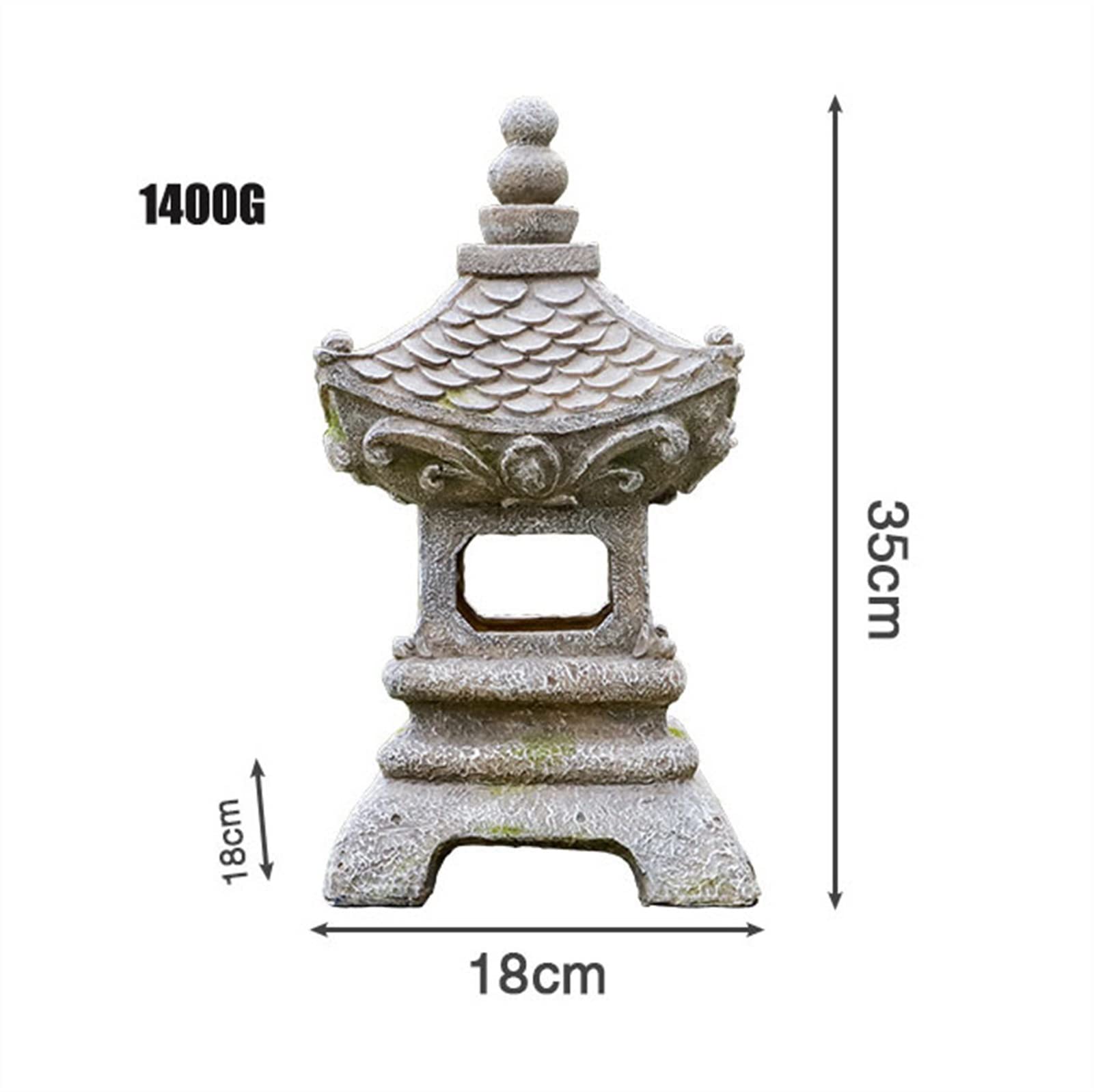Estatua de jardín con luz LED Estilo Pagoda Zen Solar para Exteriores, lámpara Japonesa para decoración de Jardines y Casas, Luces de jardín Zen para Exteriores