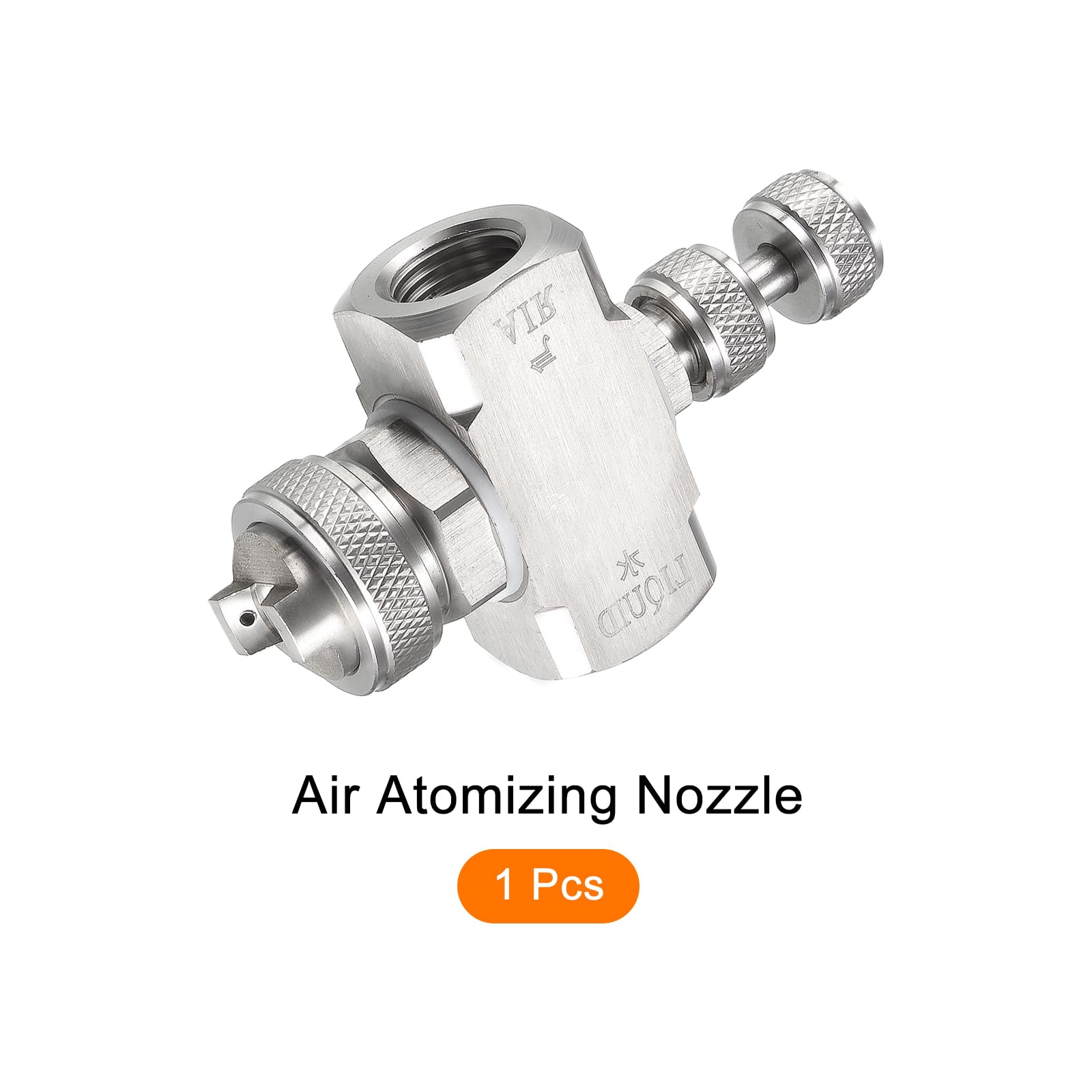 METALLIXITY Aria Atomizzazione Ugello (72mm/2.83") 1pz, Acciaio Inossidabile Acciaio 1/4 BSPT 80 Grado Miscela Tipo Spruzzo Ugello - per Rimozione ruggine, Argento