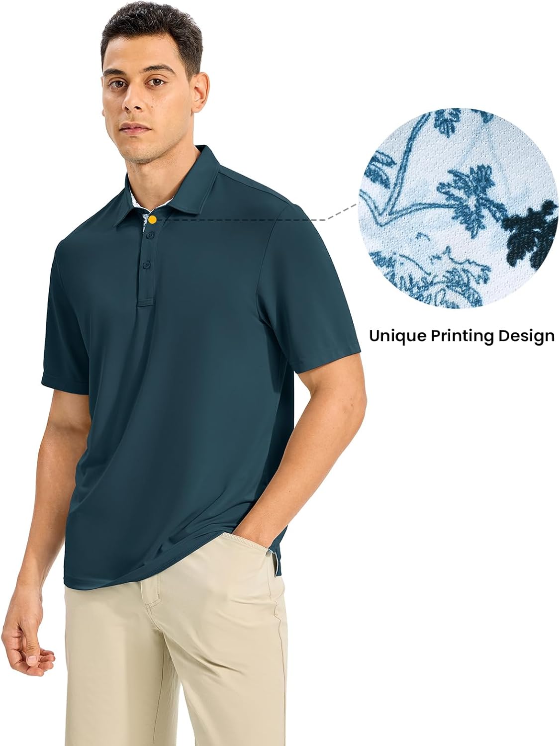 Rdruko Mens Golf Shirts Short Sleeve Dry Fit Performance Collared Shirt Athletic Casual Polos - Image 6