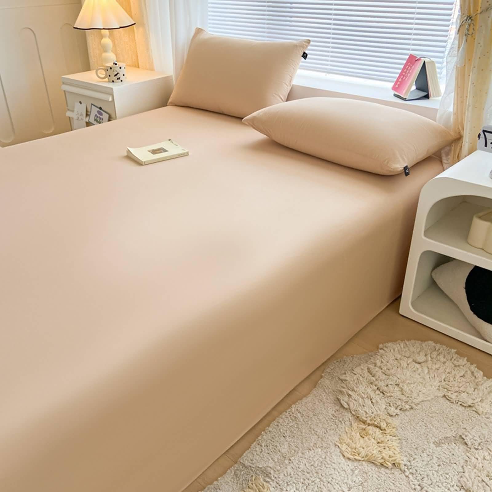 Bed Sheet - Juego de sábanas de algodón con 2 fundas de almohada de 180 x 230 cm