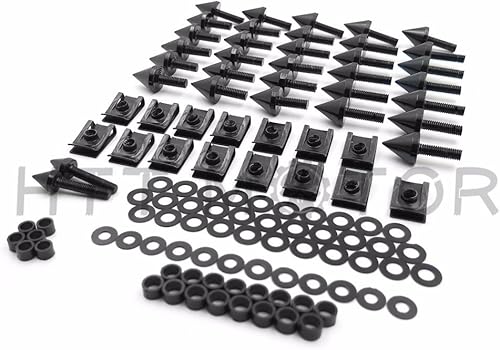 Miniatura 4 de HTTMT MT215-011 - Kit de pernos de carenado de motocicleta negro compatible con YZF R1 YZF-R1 2002 2003