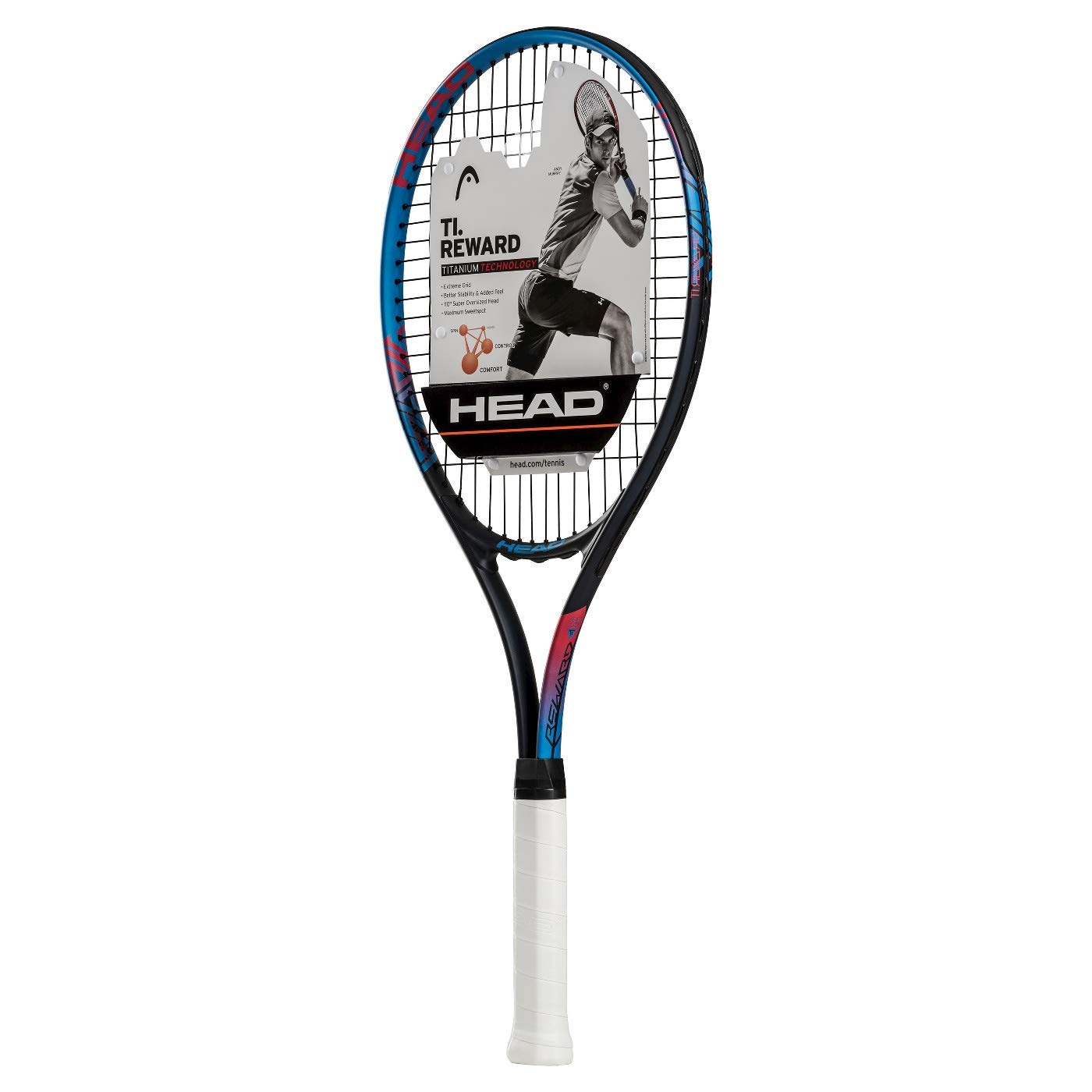 HEAD Ti. Reward Tennis Racket - Pre-Strung Light Balance 27 Inch Racquet