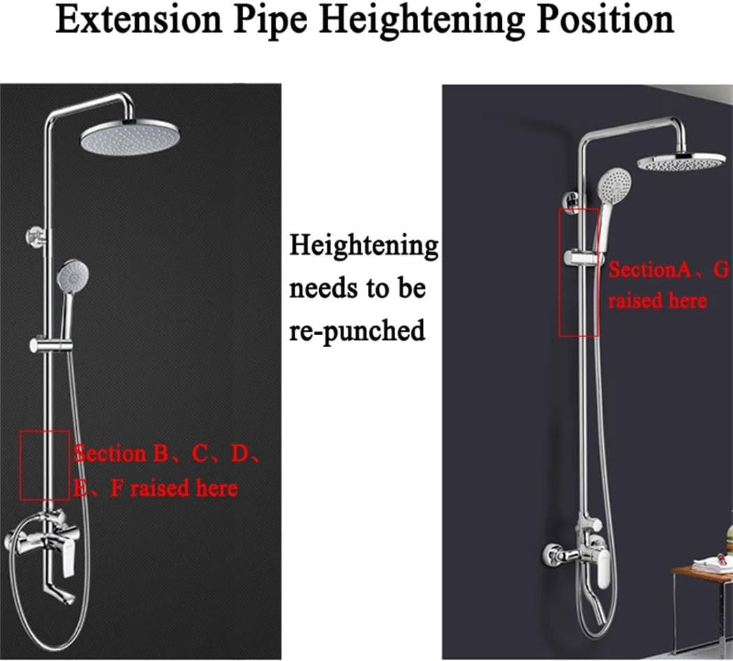 30/40Cm Copper Plating/Black Shower Extension Rod Without Thread Heightening Shower Tube Lengthen Extension Pipe