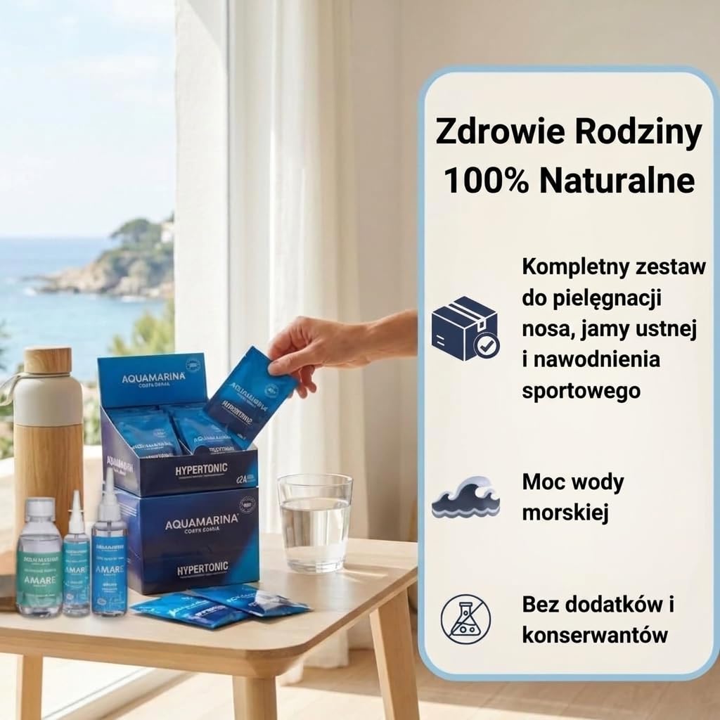 Zestaw Rodzinny Zdrowie Nosowe i Ustne | Spray 120ml+150ml+Płukanka 250ml+Woda Morska 24x30ml