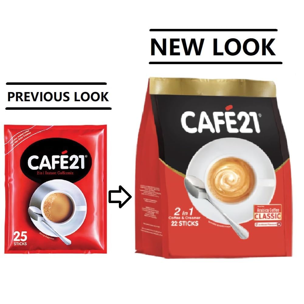 Amazon.com : 3 Pack Cafe21 - 2 in 1 Instant Coffeemix No Sugar