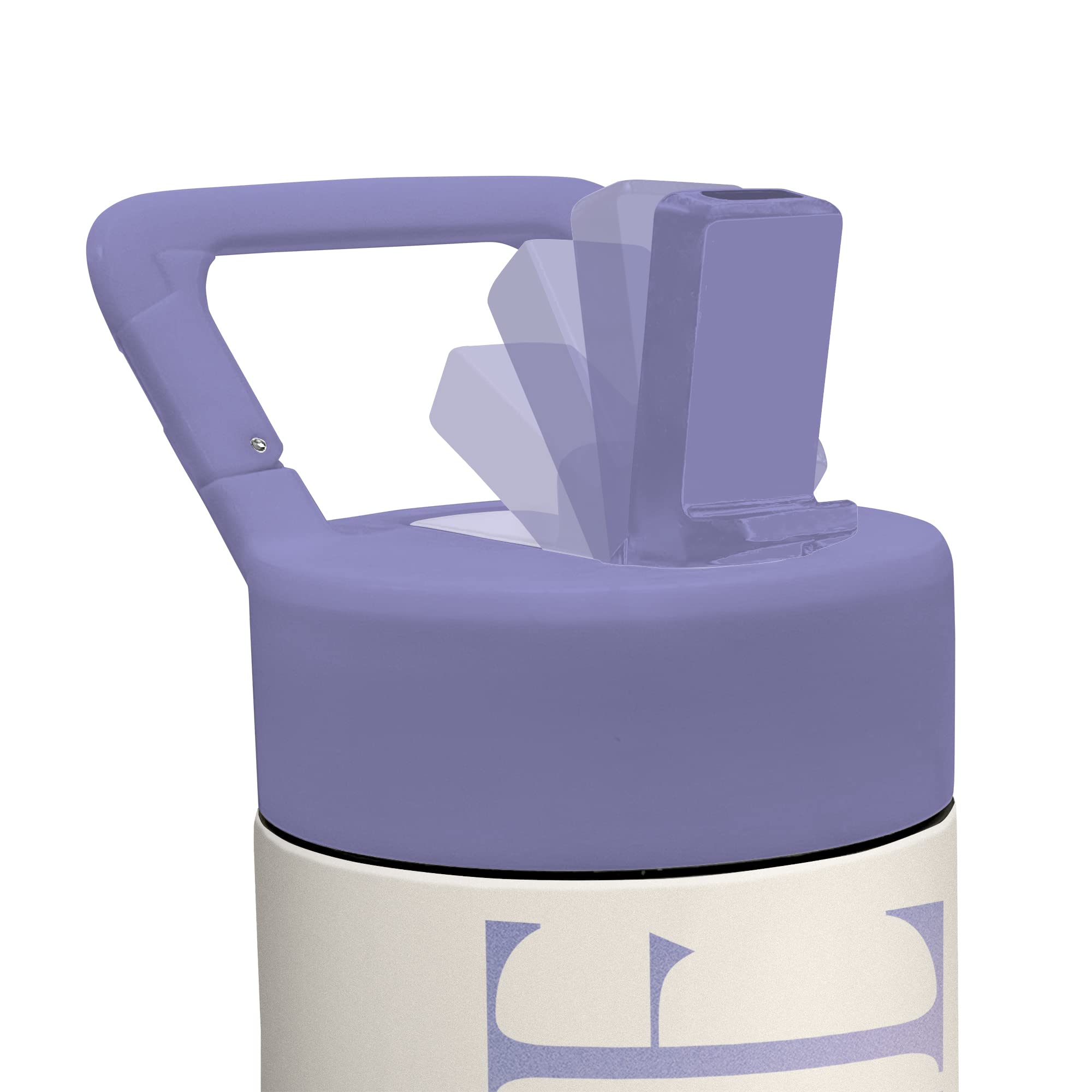 Studio Oh! Inhale Exhale Isolierte Wasserflasche mit Strohhalm, doppelwandige Edelstahl-Wasserflasche, 590 ml
