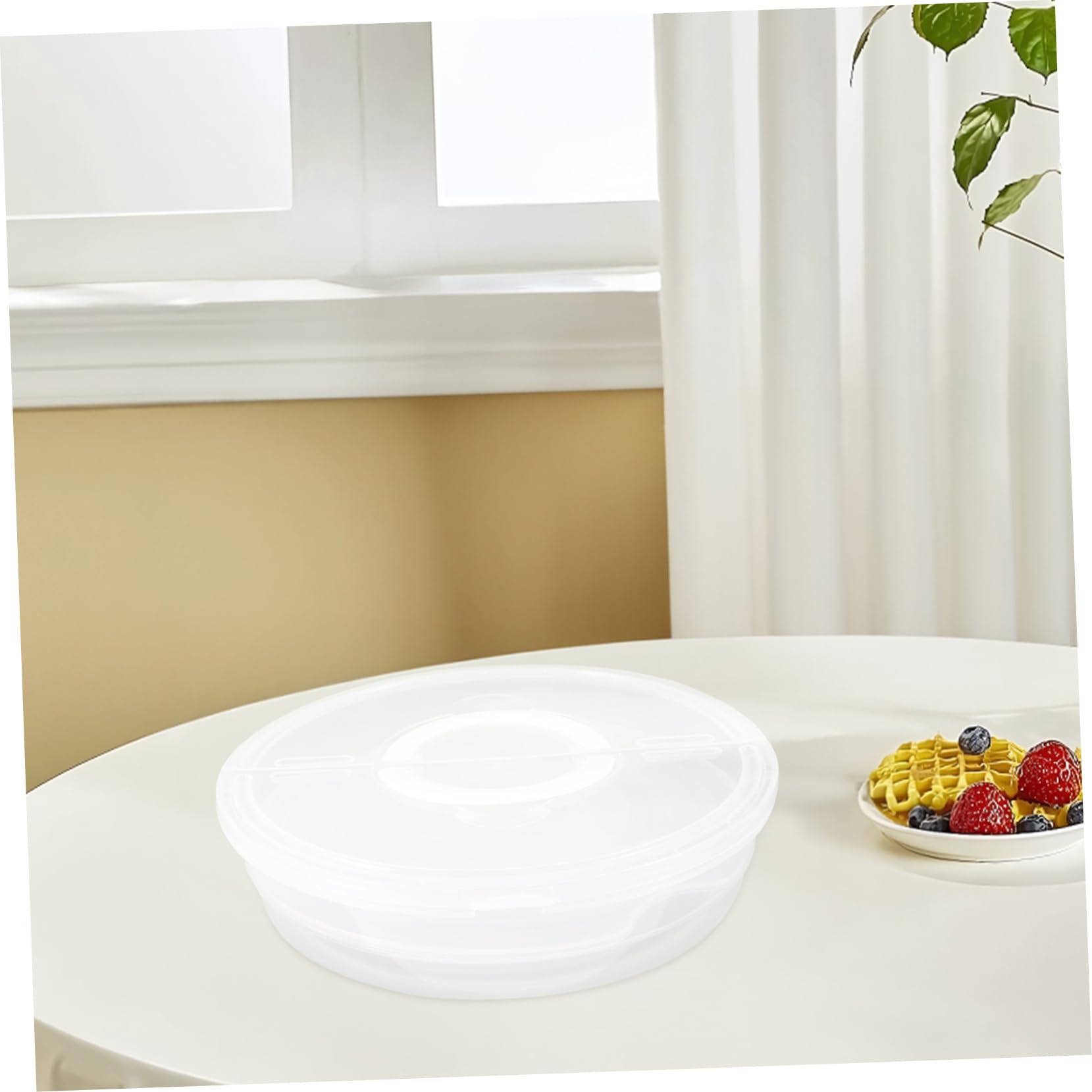 Cabilock Set de 2 Contenedores de Alimentos con Tapa y Asa, Plástico Transparente Apilable, Herméticos para Almacenar y Transportar Pasteles y Cheesecakes en Picnic