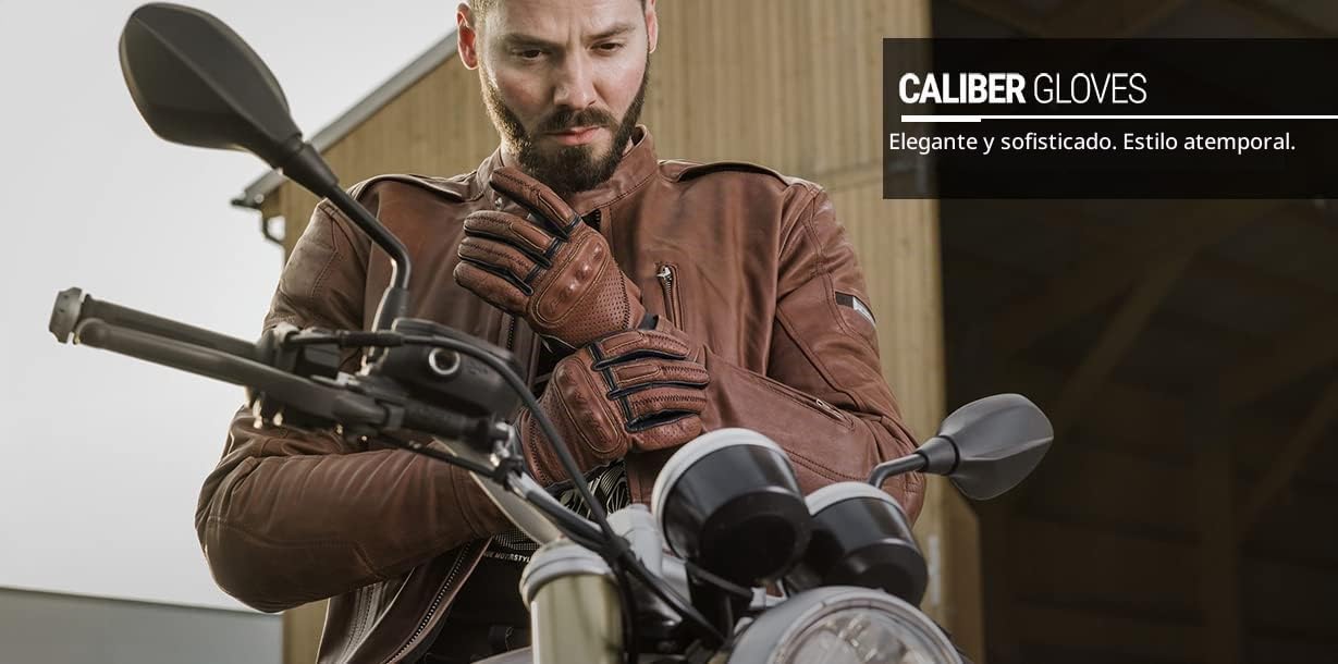 SHIMA CALIBER, Retro Vintage Clásico Ventilados Verano Guantes de Motociclismo (S-XXL)