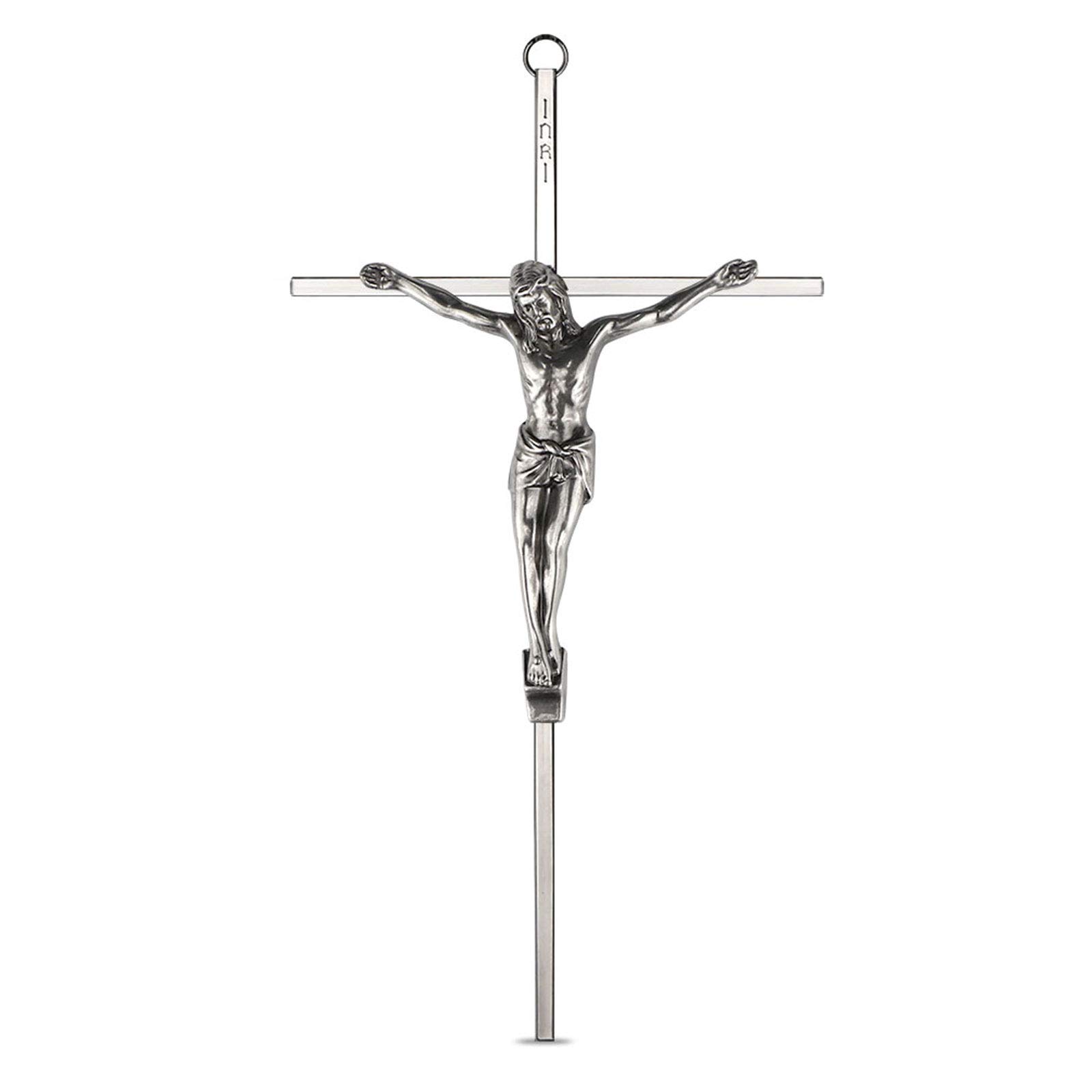 ACHIBANG Crucifix Wall Cross - Metal Slender Catholic Hanging Jesus ...