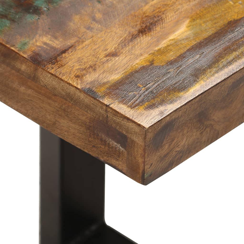 Genérico Banco de Madera Maciza reciclada y Acero 110 cm,Mobiliario,Bancos,Bancos para recibidores y Almacenamiento,Marrón,11.58 kg,286458