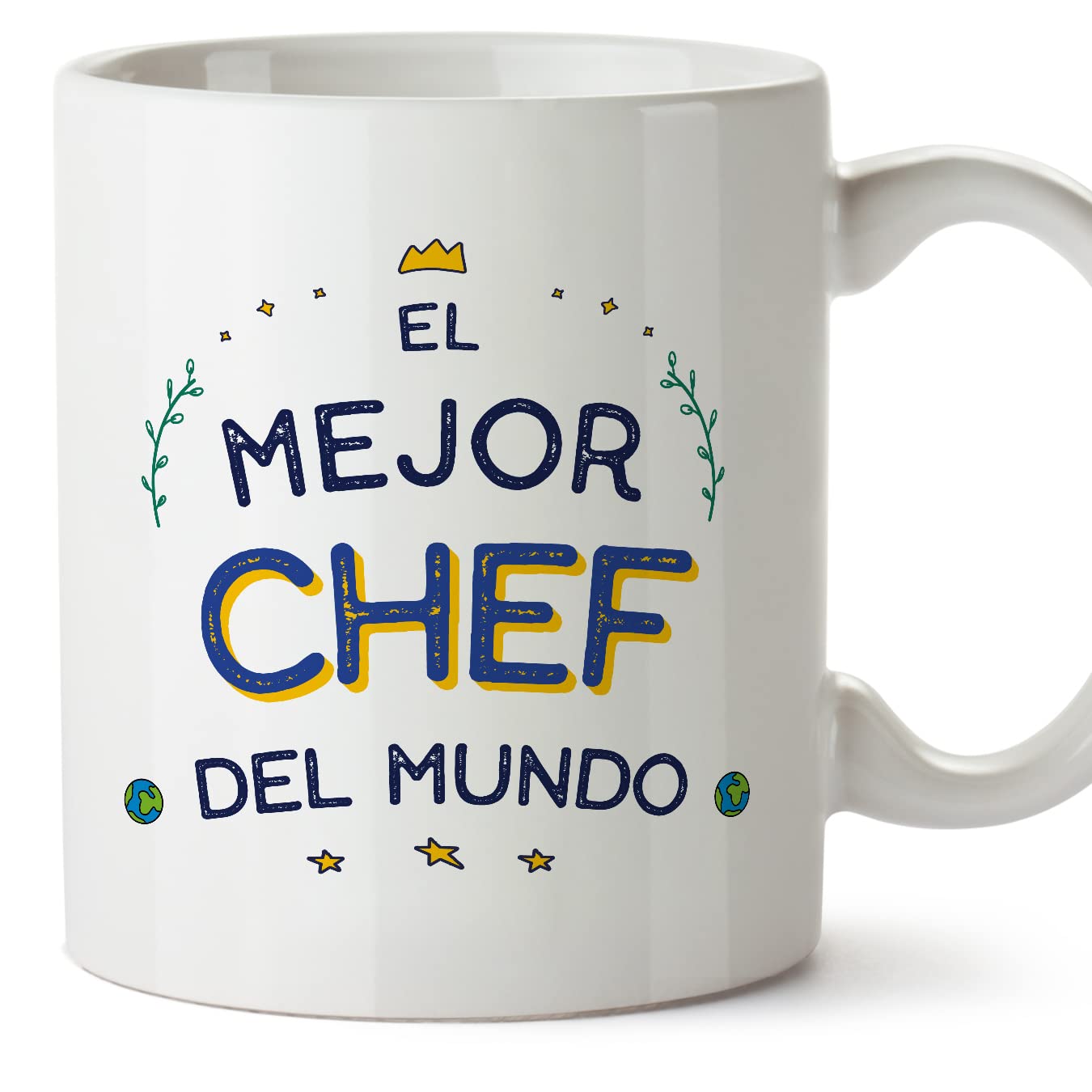 MUGFFINS Chef Man Mug - in Spanish - Mejor del Mundo - Funny Gift for Colleagues - Ceramic 11oz Mug
