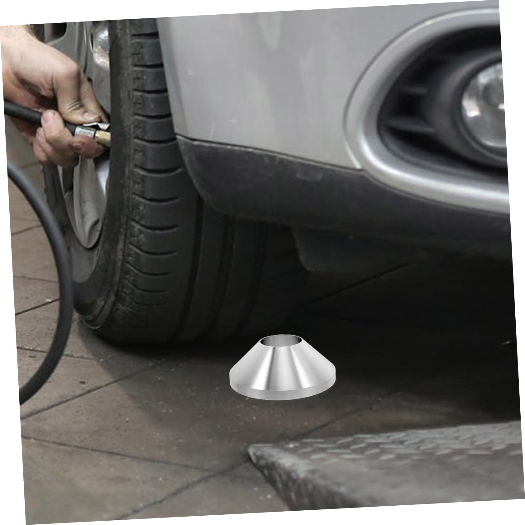 Alipis Démonte-pneus Manuel Cône D'équilibrage Aluminium 4,4 Pouces Argenté Kit de Réparation Pneus Camion Usage Professionnel Montage et Centrage Roues Camions