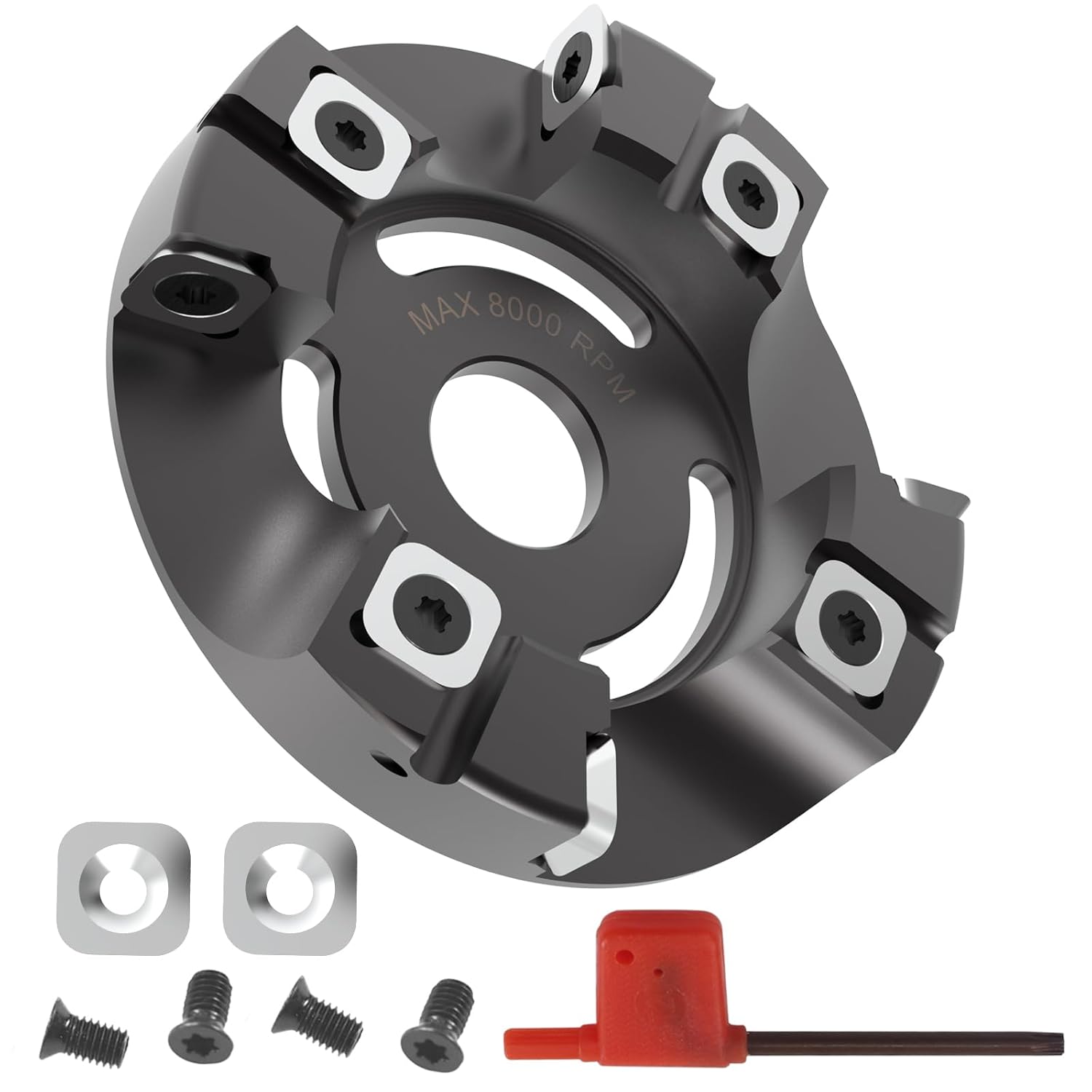 4" Angle Grinder Carving Disc, Tungsten Carbide Shaping Disc 8 Replaceable Carbide Inserts, 22.2mm/7/8 Arbor Hole, Woodworking Sculpting (Black)